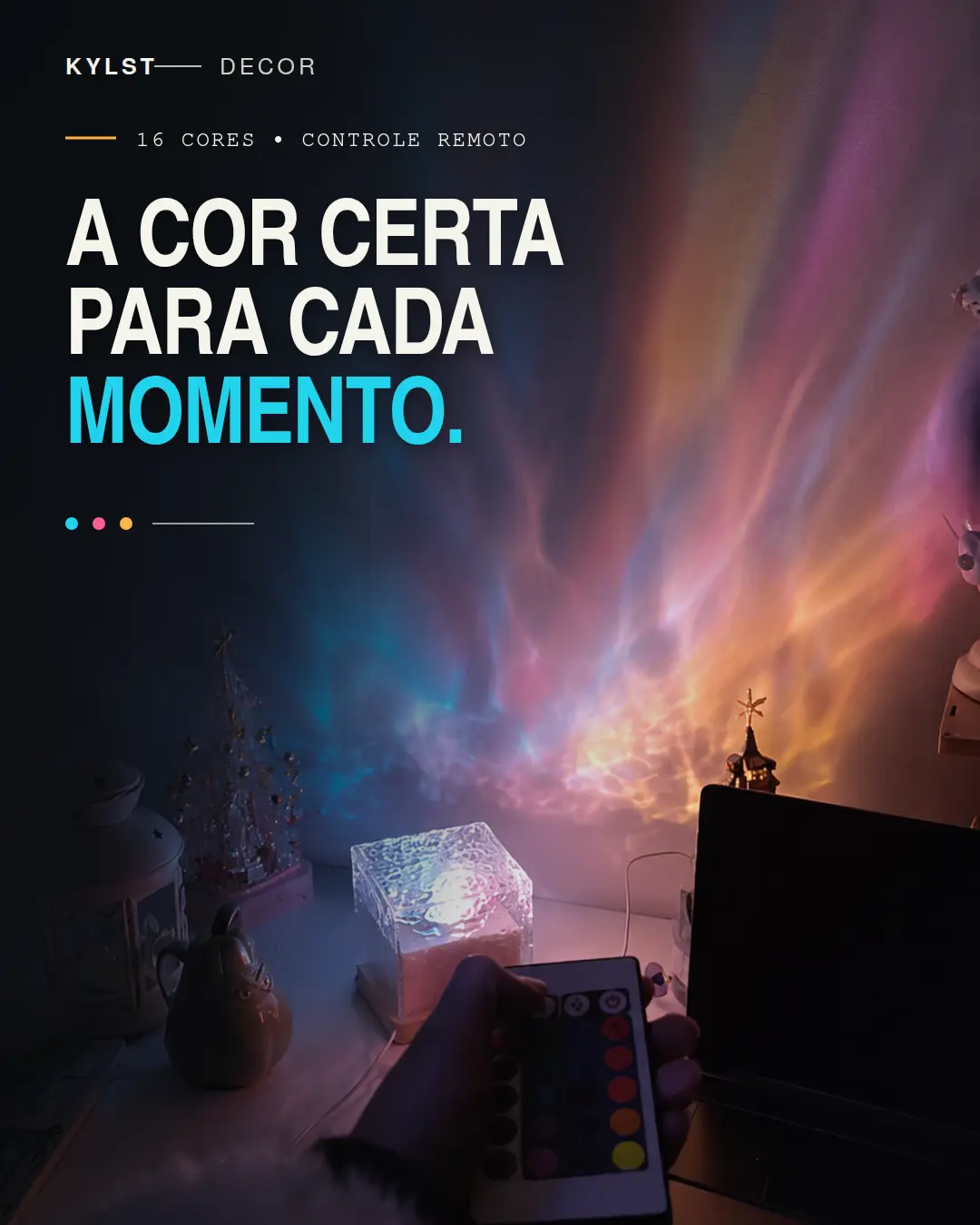 Luminária Ondas d’Água em tom dourado com exemplos de outras cores